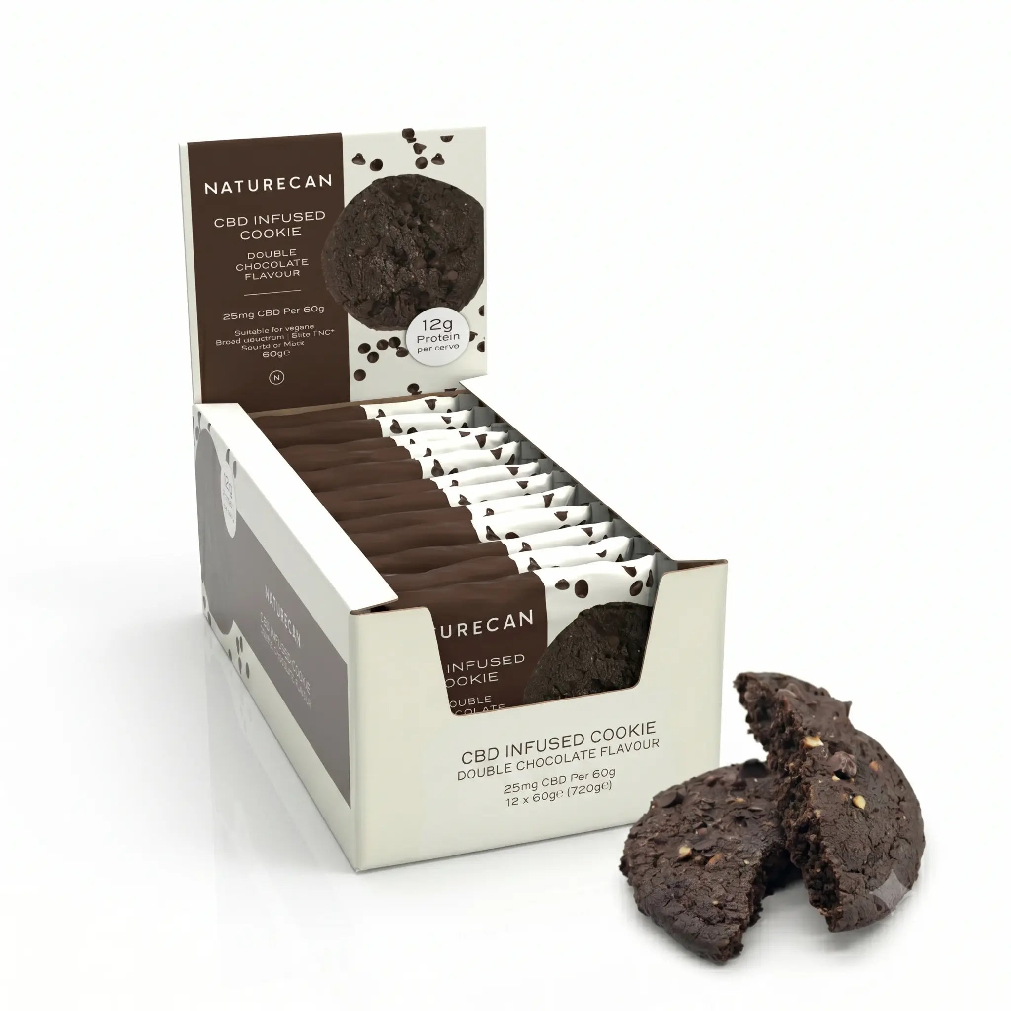 Box of 12 chocolate CBD cookies