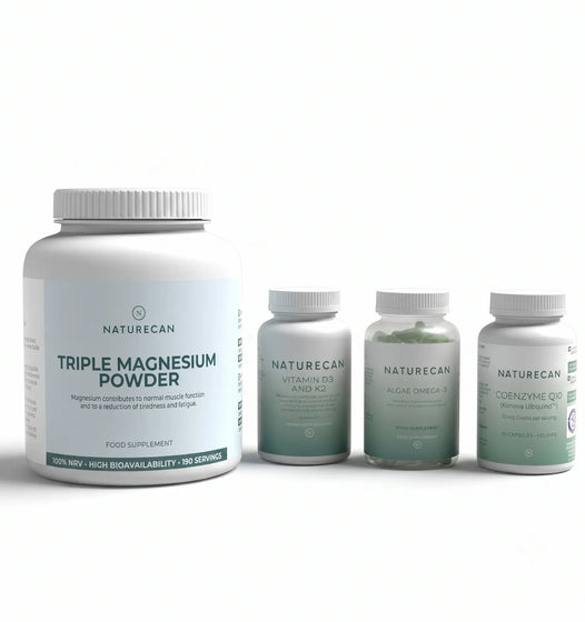 Naturecan supplement bottles on a light gray background