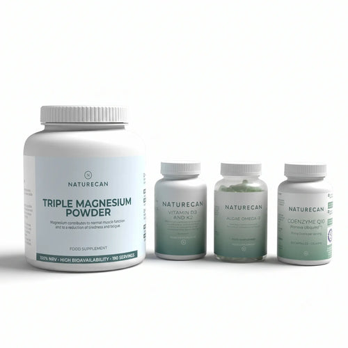 Naturecan supplement bottles on a light gray background