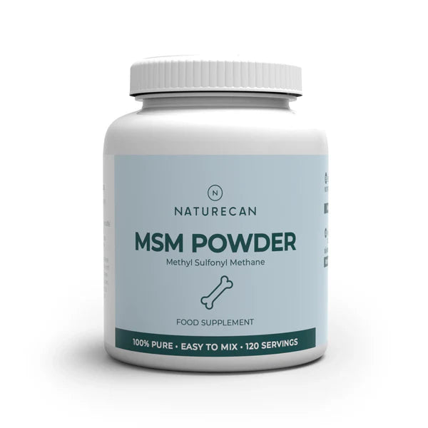 Naturecan MSM Powder supplement bottle on a white background