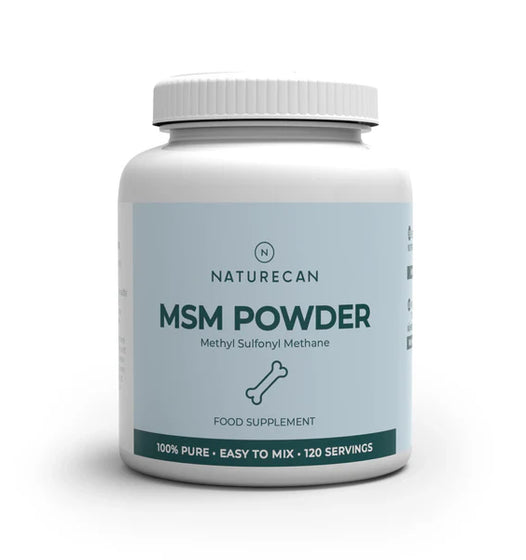Naturecan MSM Powder supplement bottle on a white background