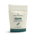 A 30g stand-up pouch of Naturecan NMN food supplement, featuring a cream-colored body with dark teal text and a dark teal band at the bottom, set against a plain white background.
