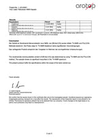 Technical document with text and a signature on a white background