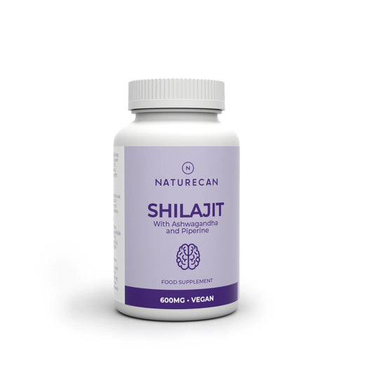 Naturecan Shilajit supplement bottle on a white background